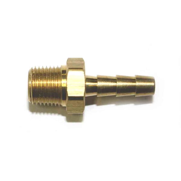 Interstate Pneumatics Brass Hose Barb Fitting, Connector, 3/16 Inch Barb X 1/8 Inch NPT Male End FM23 - main